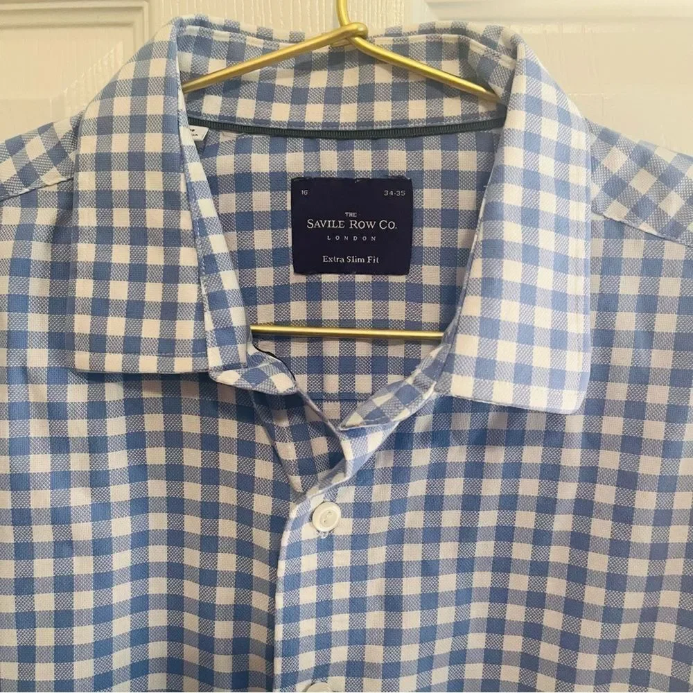 Classic Blue Gingham Dress Shirt